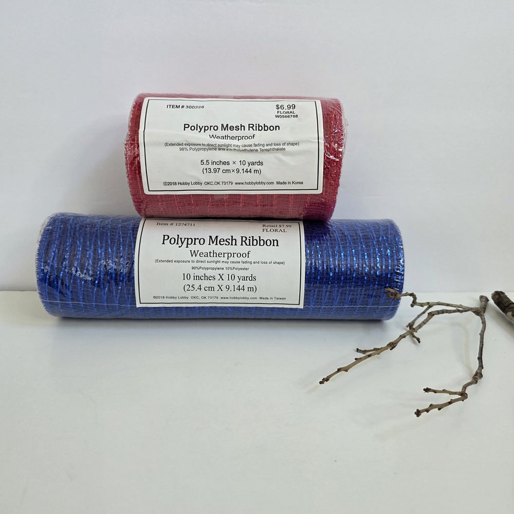 Polypro Mesh Ribbon Set - Red and Blue